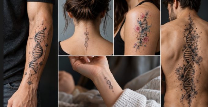 tatouage motif adn
