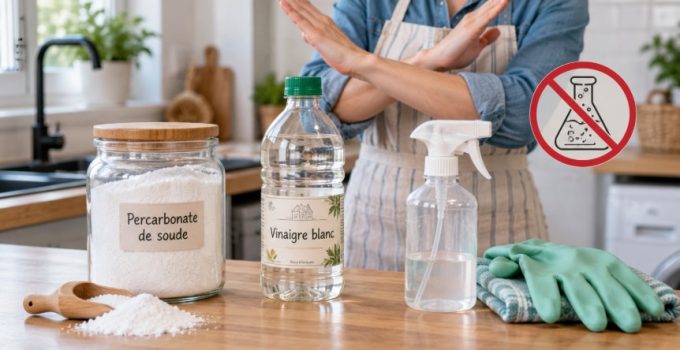Mélange percarbonate et vinaigre blanc